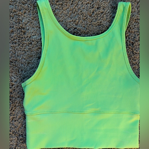 Lululemon Power Pivot Ribbed Tank Top Scream Green Size 4 - Picture 2 of 6